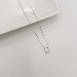 Colar zircônia oval cristal 8mm 40cm