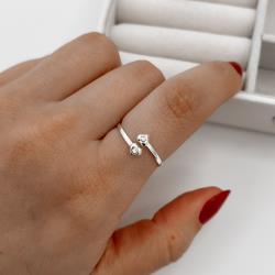 Anel corações com zircônia regulável P