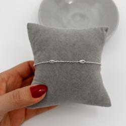 Pulseira entremeios zircônias navetes 6mm corrente cartier 