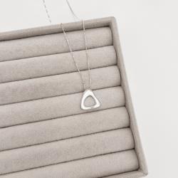 Colar oval ondulado vazado 16mm 45cm