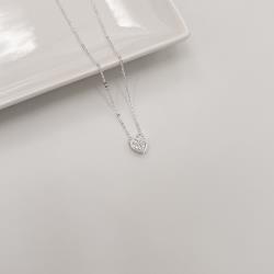 Colar coração cravejado caixa alta 8mm corrente cadeadinho 40+5cm