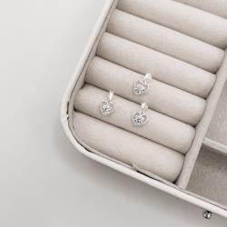 Pingente coração vazado com zircônia 7mm