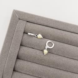 Argola click 10mm pingente pérola coração