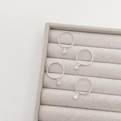 Anel pingente zircônia 4mm