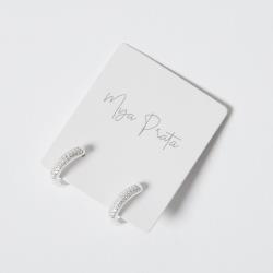 Argola click 13mm triplo cravejado cristal