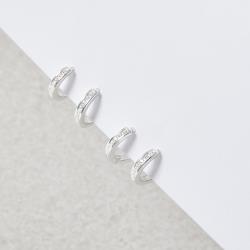 Dupla argolas click redonda cravejada 11 e 13mm detalhe corações