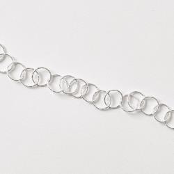 Pulseira corrente elo redondo facetado 10.6 19cm