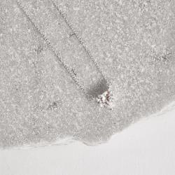 Colar entremeio zircônia coração 8mm corrente cadeado 40+5cm