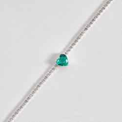 Pulseira Riviera 2.1 com zircônia coração turmalina 16+4cm