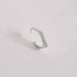 Anel reto cravejado dedinho aberto