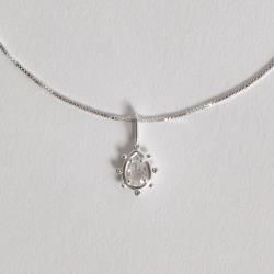 Colar pingente zircônia gota trabalhada 11mm 45cm