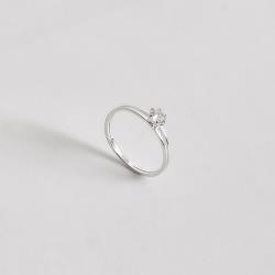 Anel fio duplo solitário 4mm