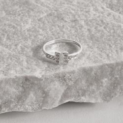 Anel aberto 2 palitos com cravejado