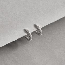 Argola click triplo cravejado 13mm