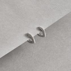 Argola click gota 12mm triplo cravejado