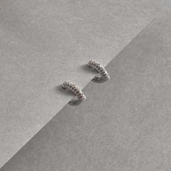 Argola click gota 10mm triplo cravejado