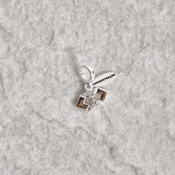 Berloque pingente placa Administração com símbolo cravejado 12mm