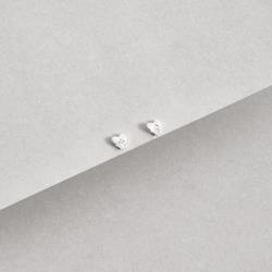 Brinco coração com zircônia losango 6mm