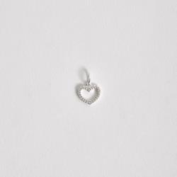 Pingente coração vazado cravejado 11mm