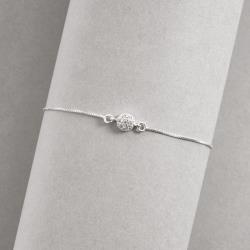 Pulseira entremeio botão cravejado 6mm v12 16cm com alongadora