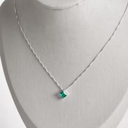 Colar zircônia losango acqua 10mm 45cm