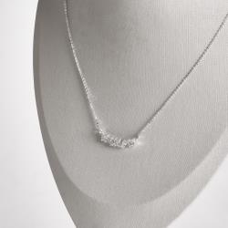 Colar entremeio zircônias quadrada e navete 23mm corrente cadeadinho 40+5cm