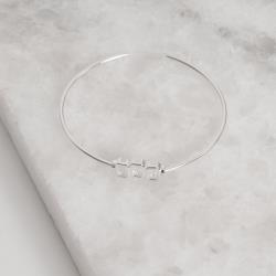 Bracelete 3 zircônias retangulares regulável