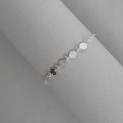 Pulseira entremeio 5 medalhas 9mm corrente cartier