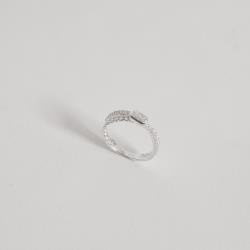 Anel X meia aliança com solitário e corrente 