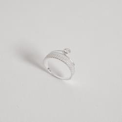 Anel 4 fios meia aliança, aparador e solitário 4mm