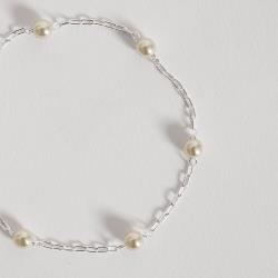 Pulseira entremeios pérolas 4.8 corrente cartier 19cm