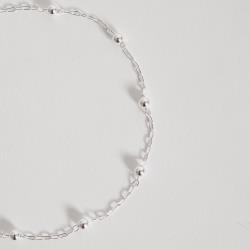 Pulseira entremeios bolas 4mm corrente cartier 19cm