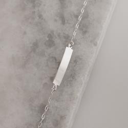 Pulseira infantil placa corrente cadeado 15cm