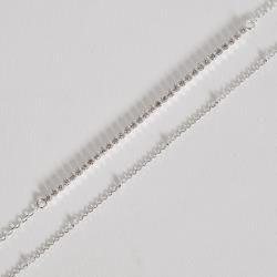 Pulseira dupla riviera 2.2 e cadeado com disco 17+3cm