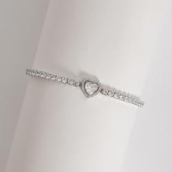 Pulseira Riviera 3.2 entremeio zircônia coração ródio