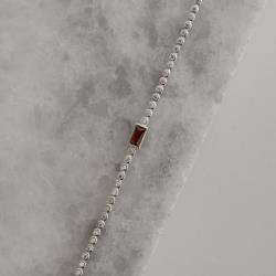 Pulseira Riviera com zircônia retangular marrom 7mm 17+3cm