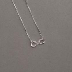 Colar entremeio infinito cravejado 15mm corrente cadeado 40+5cm