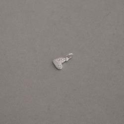 Pingente coração de lado cravejado 8mm