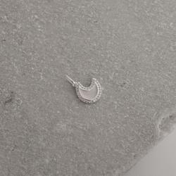 Pingente lua resina com cravejado 12mm