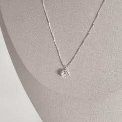 Colar zircônia redonda 6mm 45cm