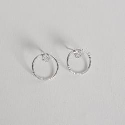 Brinco círculo 12mm com zircônia