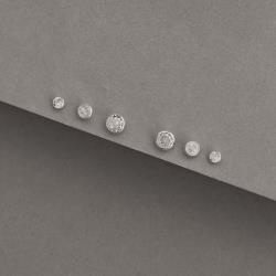 Trio zircônia redonda 3, 4 e 5mm cristal embutida