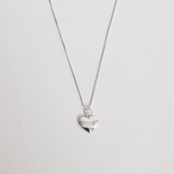 Colar pingente coração liso 12mm 40cm