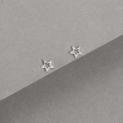 Brinco estrela vazada 6mm