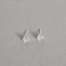 Brinco zircônia coração cristal 6mm