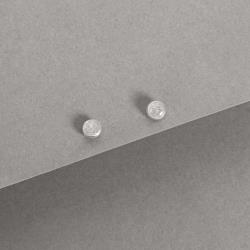 Brinco zircônia redonda cristal embutida 4mm