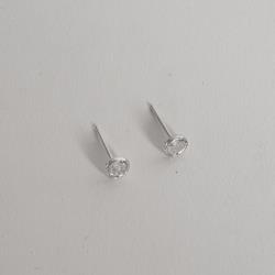 Brinco zircônia redonda cristal embutida 5mm