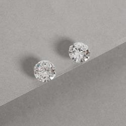 Brinco zircônia redonda cristal 12mm