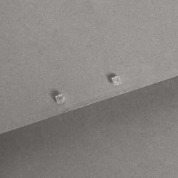 Brinco zircônia quadrada cristal 3mm