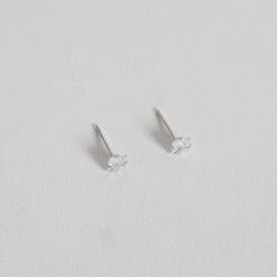 Brinco zircônia quadrada cristal 4mm